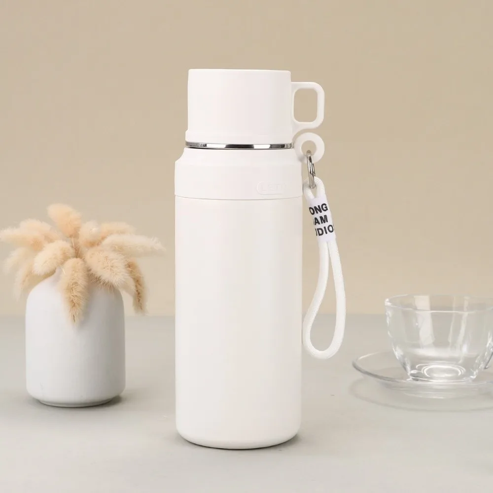 

800ml Stainless Steel Insulated Cup Double Wall Heat-Resistant Portable Water Cups Leakproof One Cover Two Use