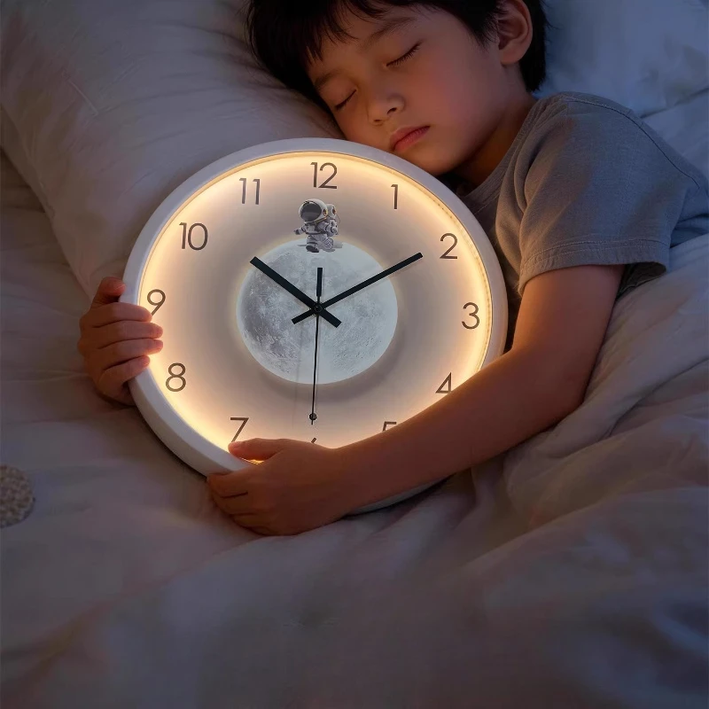 Voice Controlled Light Sensing Living Room LED Wall Clock Household Silent Number Clock Restaurant Bedroom Hang Watch Room Decor