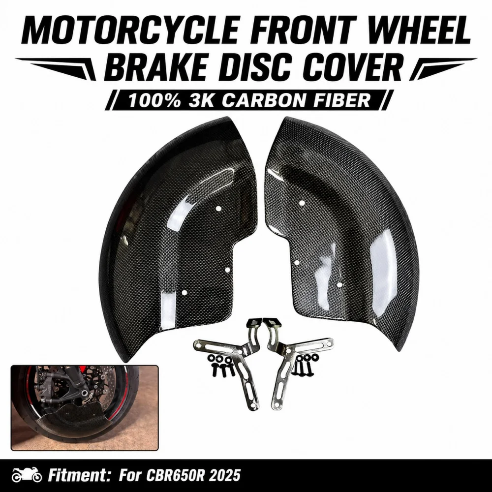 For Honda CBR650R 2025 100% Carbon Fiber Motorcycle Front Brake Caliper Heat Dissipation Guide Wheel Cover  CBR650R 2025