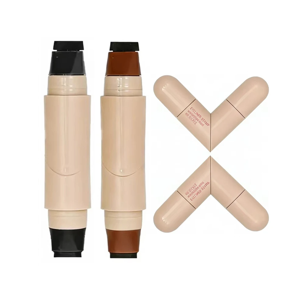 Eyeliner Private Label Wholesale Dual-Ended Rotating Stamp Waterproof No Smudge Fast Dry Long-lasting Custom Logo Makeup Vegan