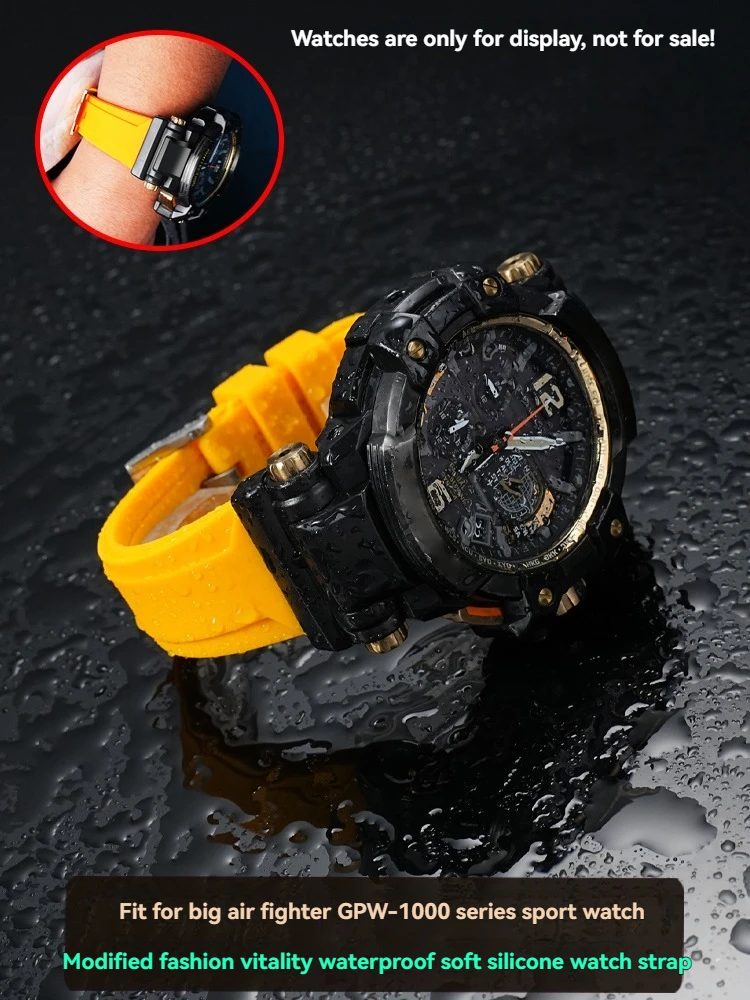 gpw-1000 For Casio G-SHOCK series 5410 GPW-1000 modified resin silicone watch strap accessories men's rubber watch chain Black