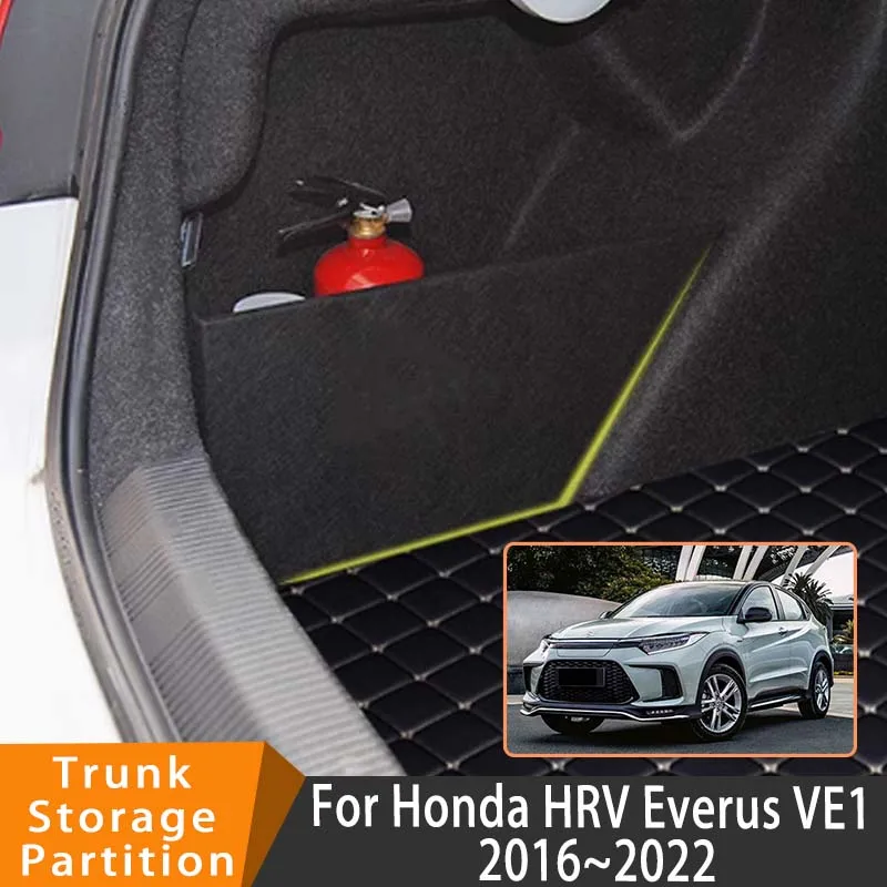 Auto Accessories For Honda HRV Everus VE1 2016~2022 Car Upgrade Organizer Trunk Side Partition Trunk Interior Storage Box Parts