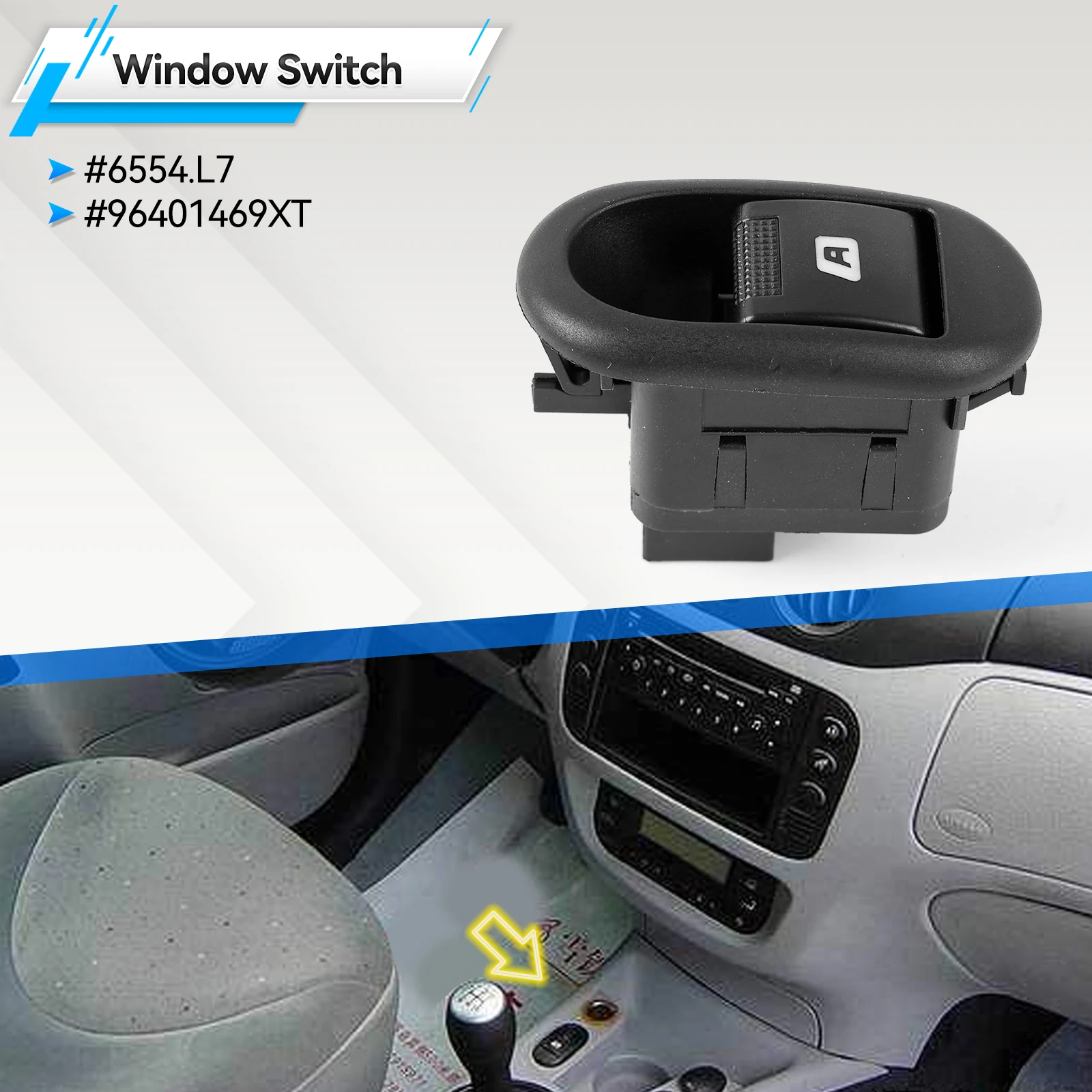 Fits For Citroen C2 C3 Peugeot 1007 Power Window Lifter Switch Control Electric Button 6554.L7 96401469XT 6554L7 Car Accessories - view 2
