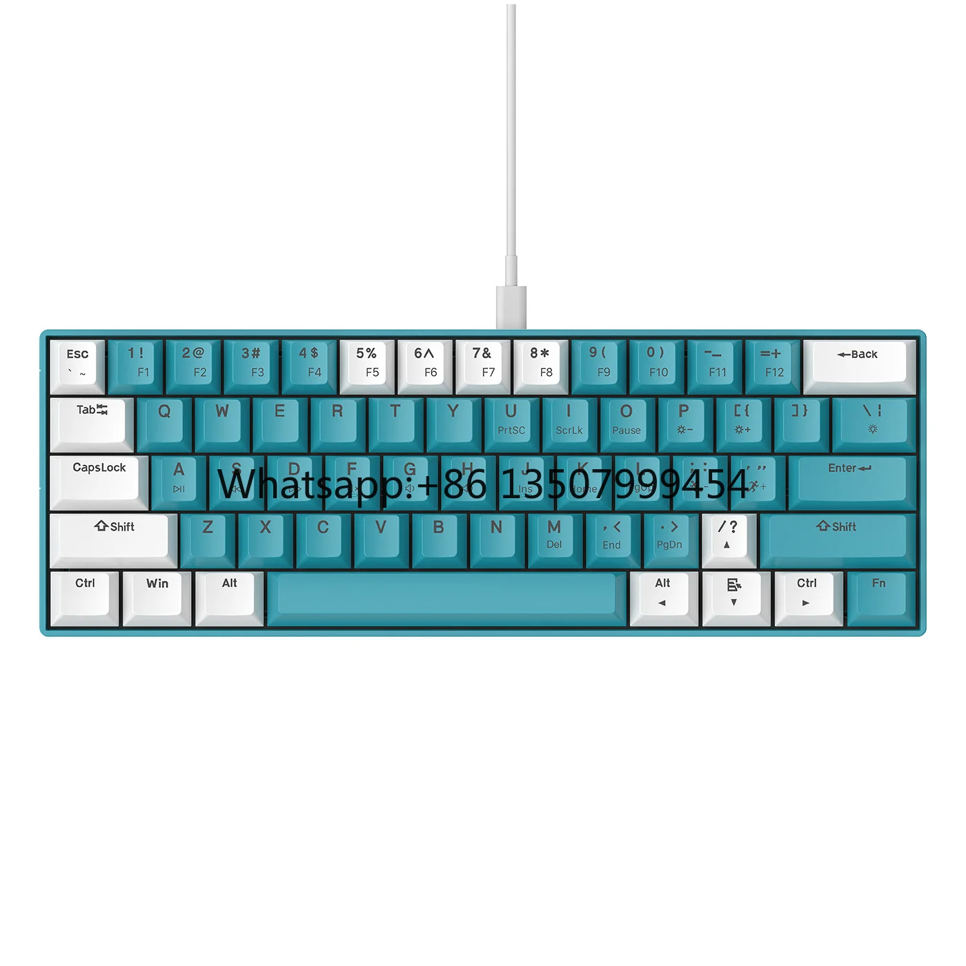 60 Percent Mechanical Gaming Keyboard Ergonomic Durable Detachable Type-C Cable Mini Teclado Gamer Gaming Keyboard Blue Switches
