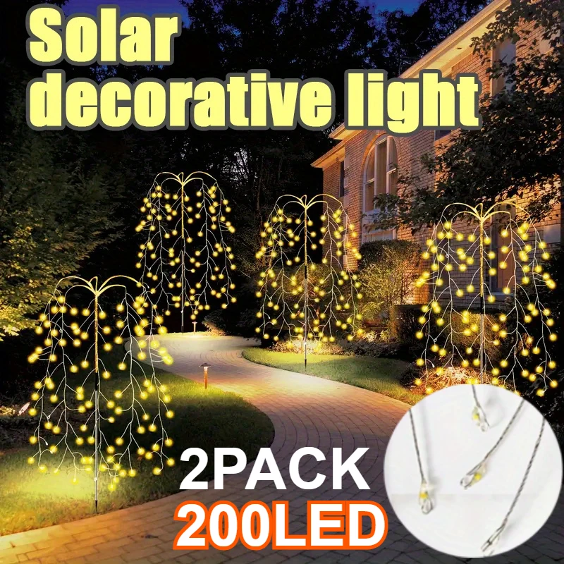 

Солнечные фейерверки-гирлянды с 8 режимами освещения, водонепроницаемые уличные гирлянды для дворов, садов, праздничного декора