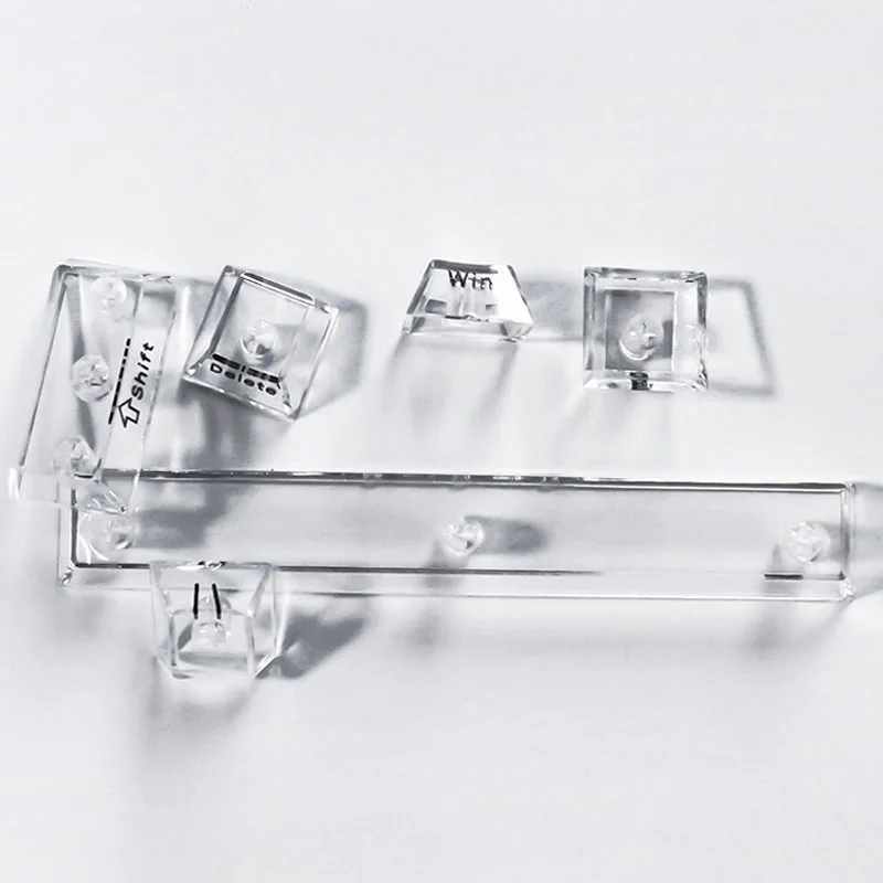 132 Keys Full Transparent Side Print Keycaps PC Keycaps Cherry Profile White UV Printing Crystal Keycap for MX Switches Keyboard view 4