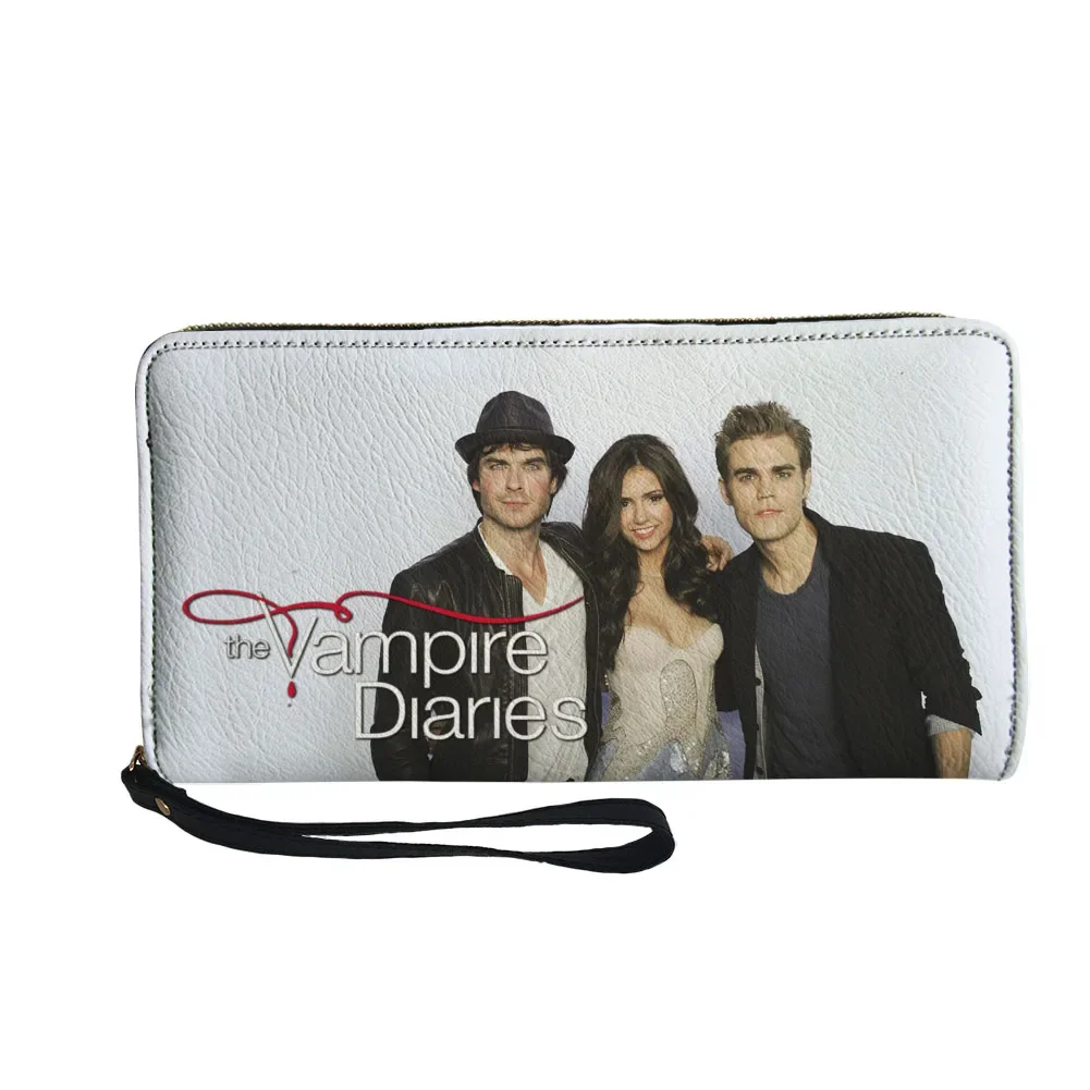 The Vampire Diaries Custom Wallet Purse Mens Womens Teenagers Zipper Long Wallets Double Print  Portable Wallet Gift Bag