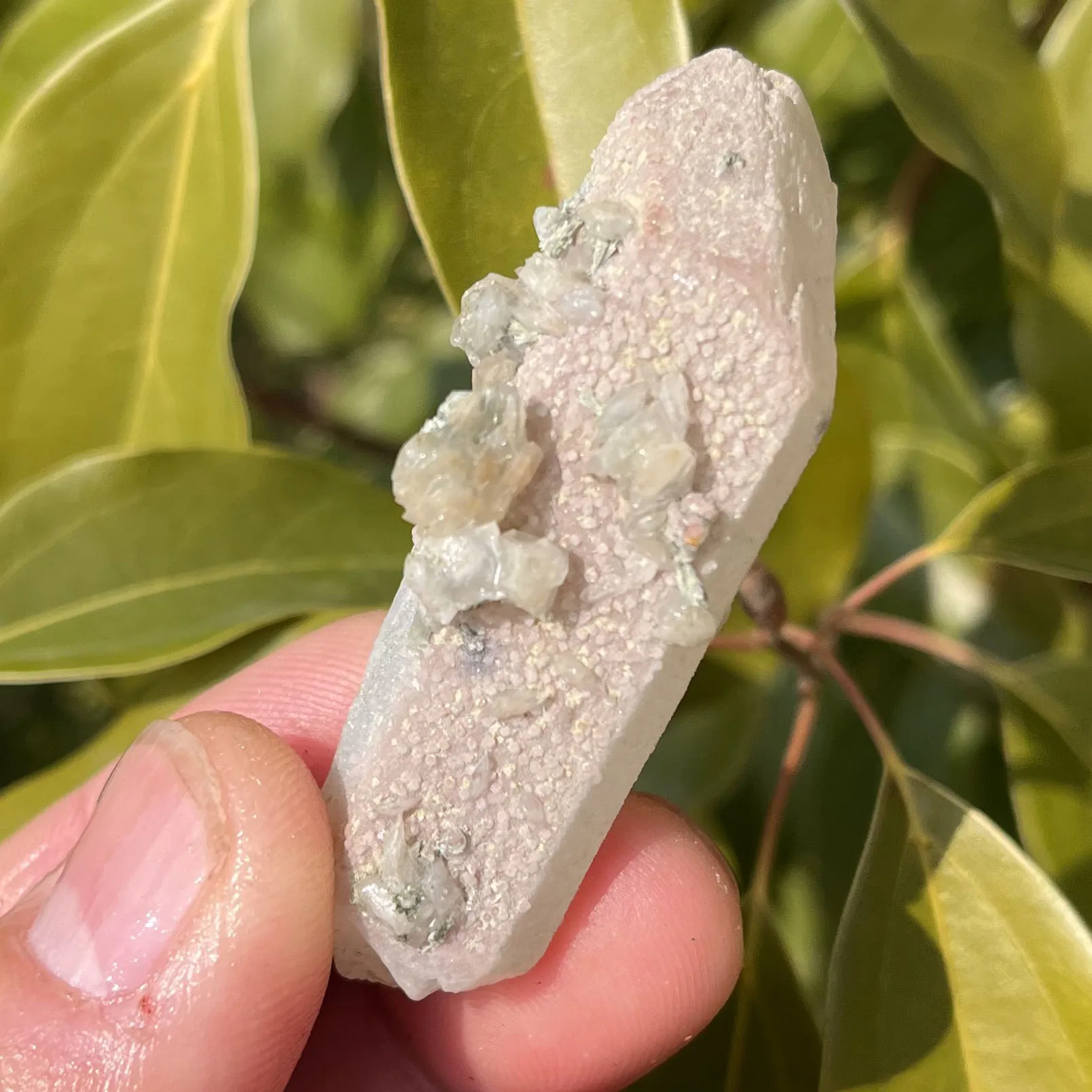 Orange red skin crystal and calcite symbiotic crystal cluster specimen Feng Shui energy healing stone