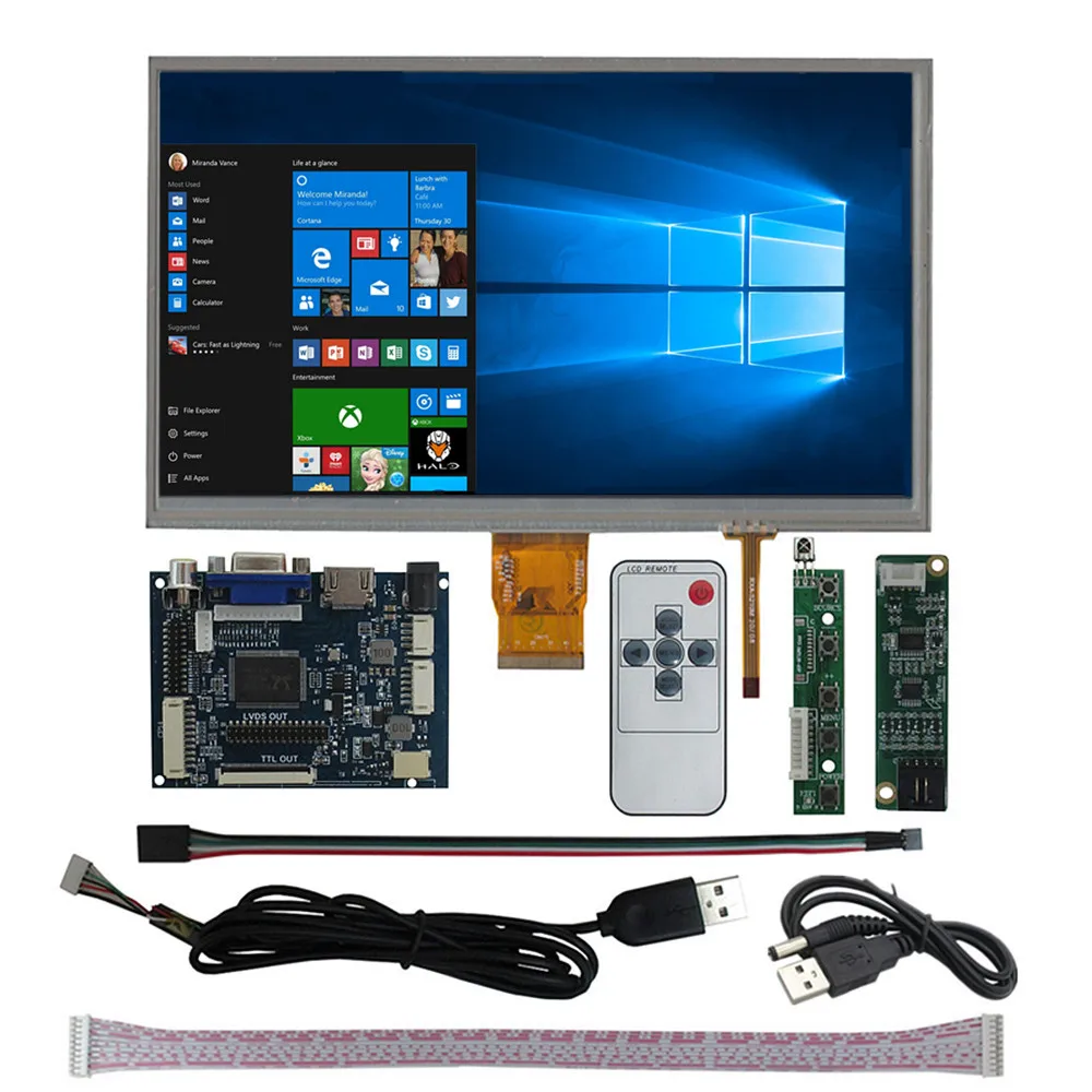 

10,1-дюймовый HD-экран, ЖК-дисплей, HDMI-совместимый VGA AV, плата управления драйвером, дигитайзер, сенсорный экран для комплекта монитора Raspberry Pi