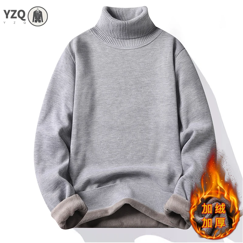 Sweatwear Mens Anti-pilling High Quality Knitted Turtleneck Sweater Slim Fit Long Sleeve Pullover Solid Color Trend Men Clothing
