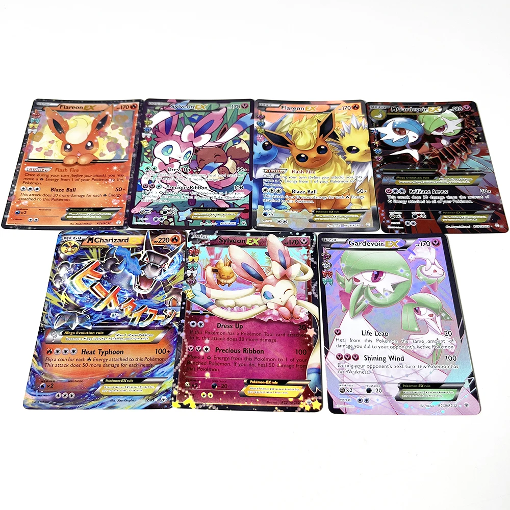 PKM Generations (GEN) Series EX Rare Game Cards DIY Holographic Proxy  Flareon Gardevoir MCharizard MGardevoir Sylveon EX Cards