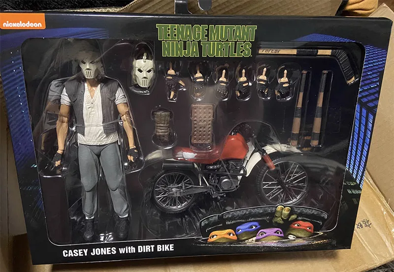 كاسي جونز مع شخصية الدراجة الترابية NECA 54514 في سن المراهقة متحولة نينجا السلاحف عمل التماثيل أنيمي TMNT نموذج الطرفية 7 بوصة هدية #2