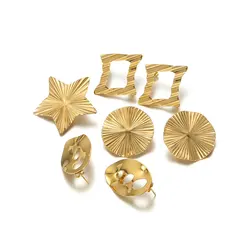 6Pcs Stainless Steel Irregular Big Shaped Earrings Posts Studs Base Pins with Earring Plug for DIY Classic Ear Jewelry Making