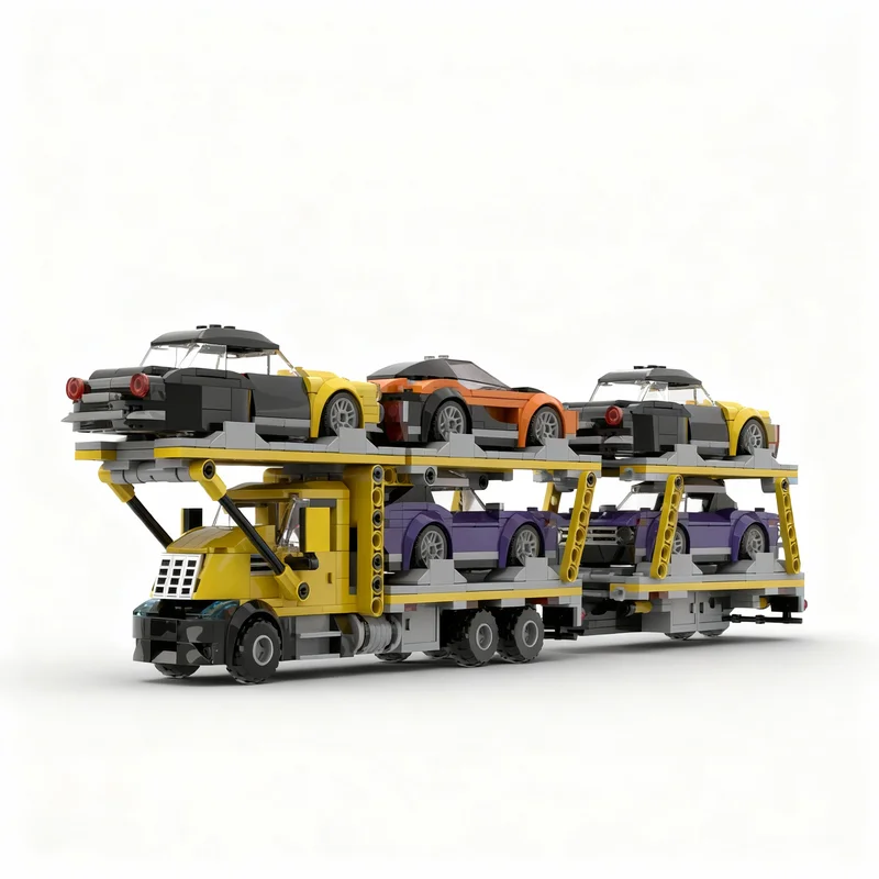 671pcs MOC Car Transport Truck Model Toy Building Blocks Construction Christmas Gifts Creative Kids Idea Birthday Education