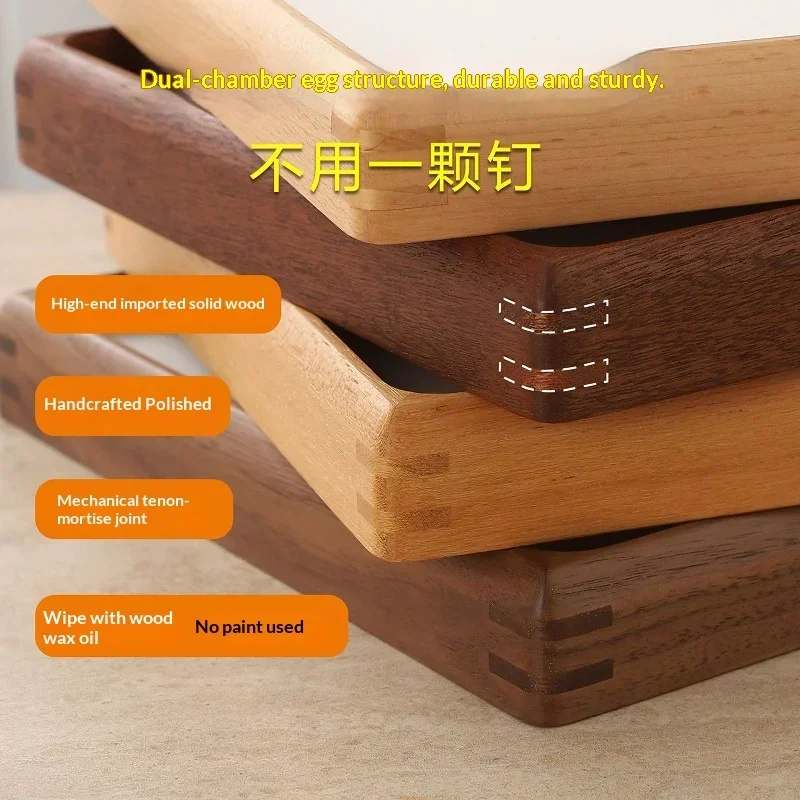 4-Grid Solid Wood Photo Frame Teak Mortise and Tenon Round Corner Display Frame for Children's Pictures Elegant Tabletop Decor