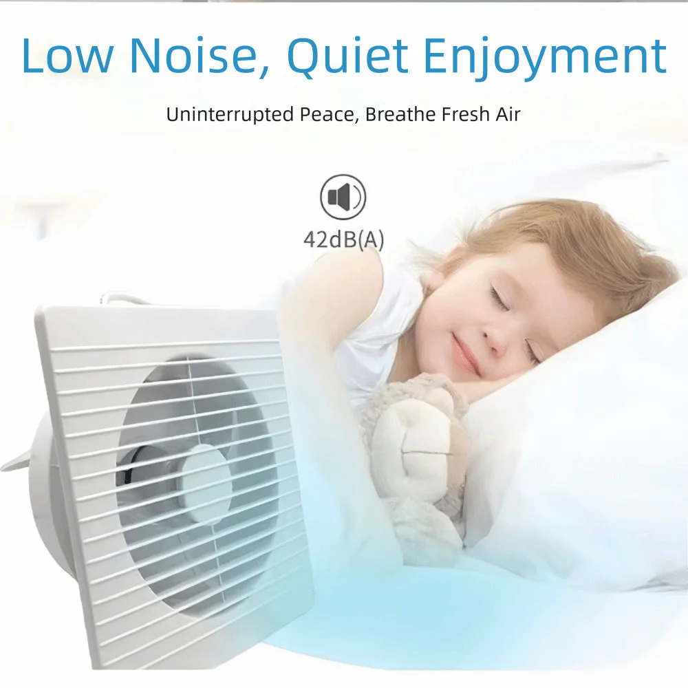 Powerful Electric Exhaust Fan Mute Low Noise Ventilation Fan Strong Airflow Durable Housing Extractor Fan Bathroom Use