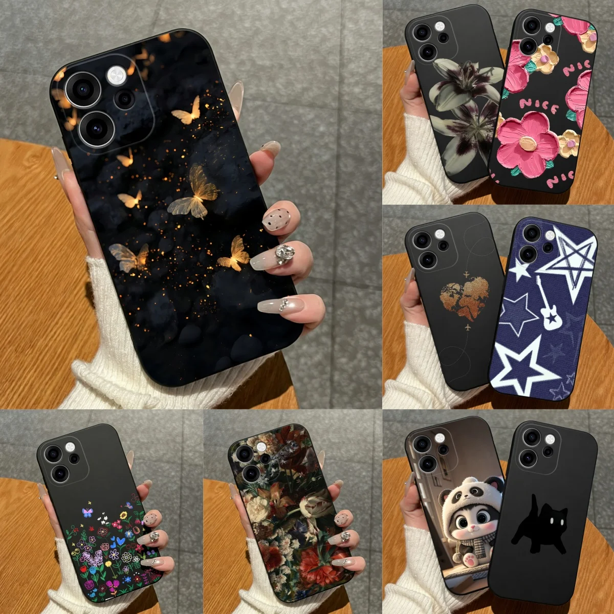 Cases For OPPO Reno 15F 15 Pro Sparkling Butterfly Flower Anti-drop Simplicity Matte Phone Cover For Reno15Pro reno15f Coque