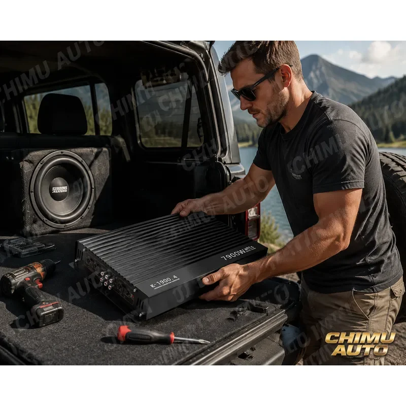【CHIMU AUTO】 1900W High Power 4 Channel Car Audio Amplifier Aluminum Alloy 12V Stereo Amp for Car Truck Motorcycle