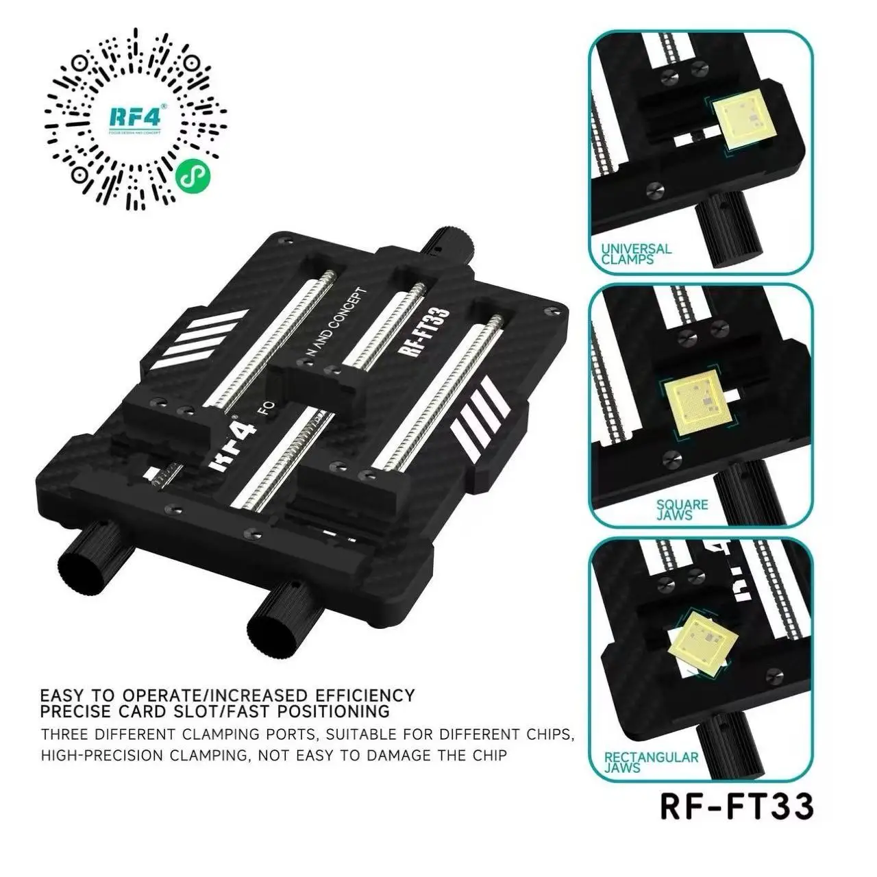 RF4 RF-FT33 Extra-Long Clamping Distances Fixture/Motherboards PCB Fixture/Mobile Chips Fixture/Repait tools