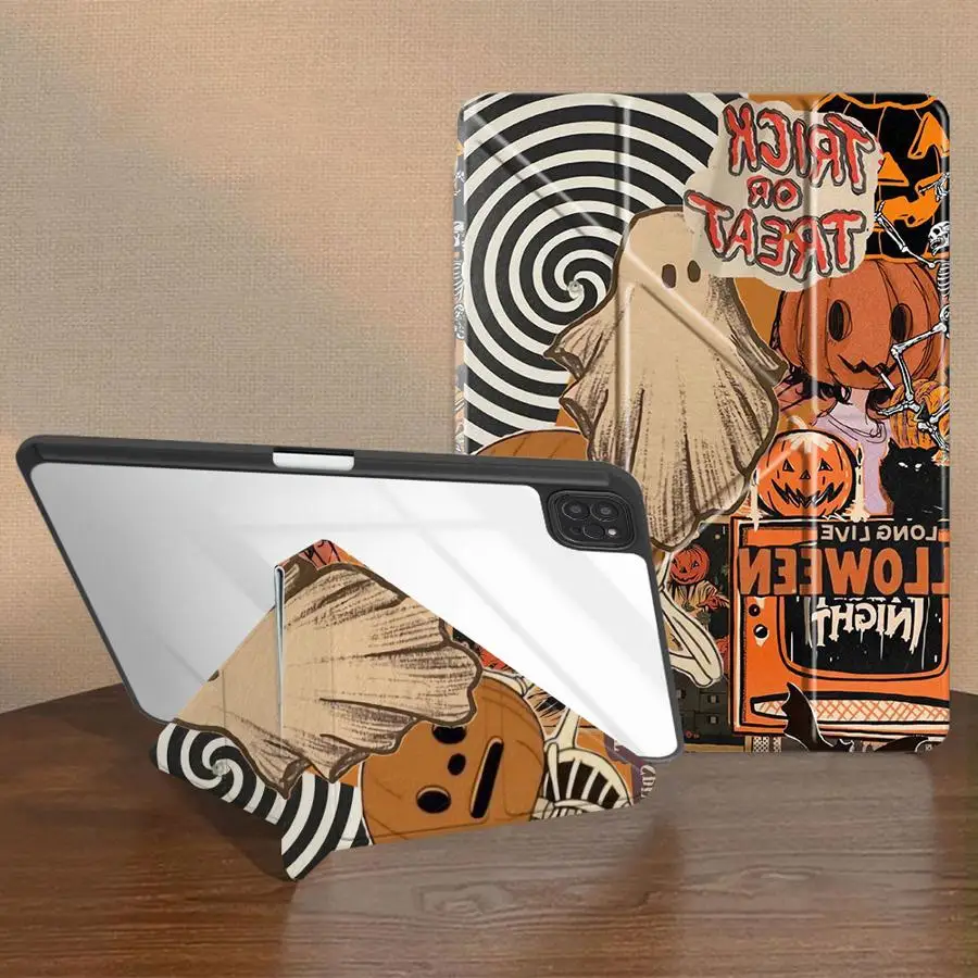 Skull Owl Tarot With Pen Slot Cover Tablet Case For iPad 12th Air 8 M2 M3 3 10th Gen Pro M4 13 2025 2026 Mini 7 6 5 11th 9th