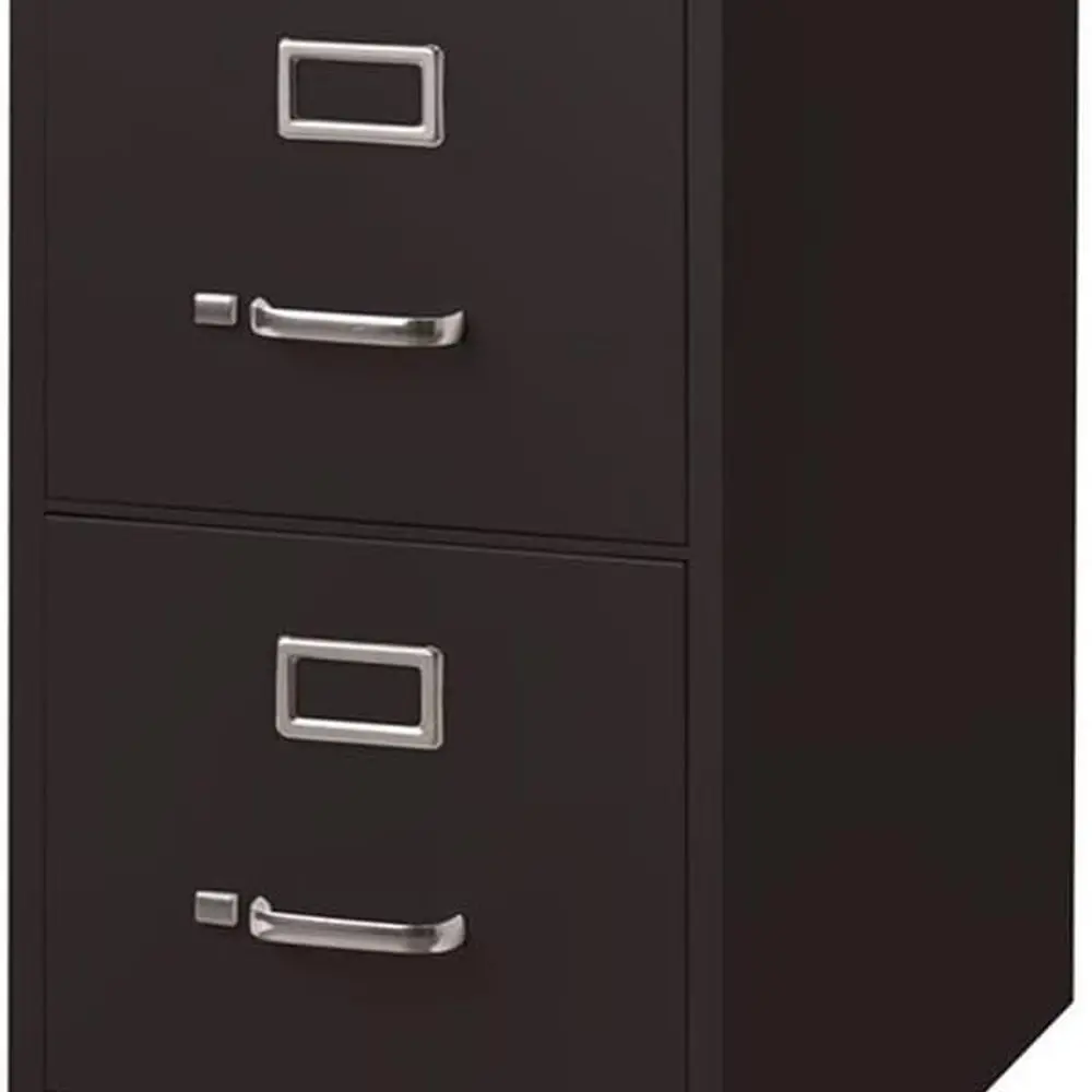 26.5 Inch Deep Metal 2-Drawer Vertical Letter File Cabinet in Black