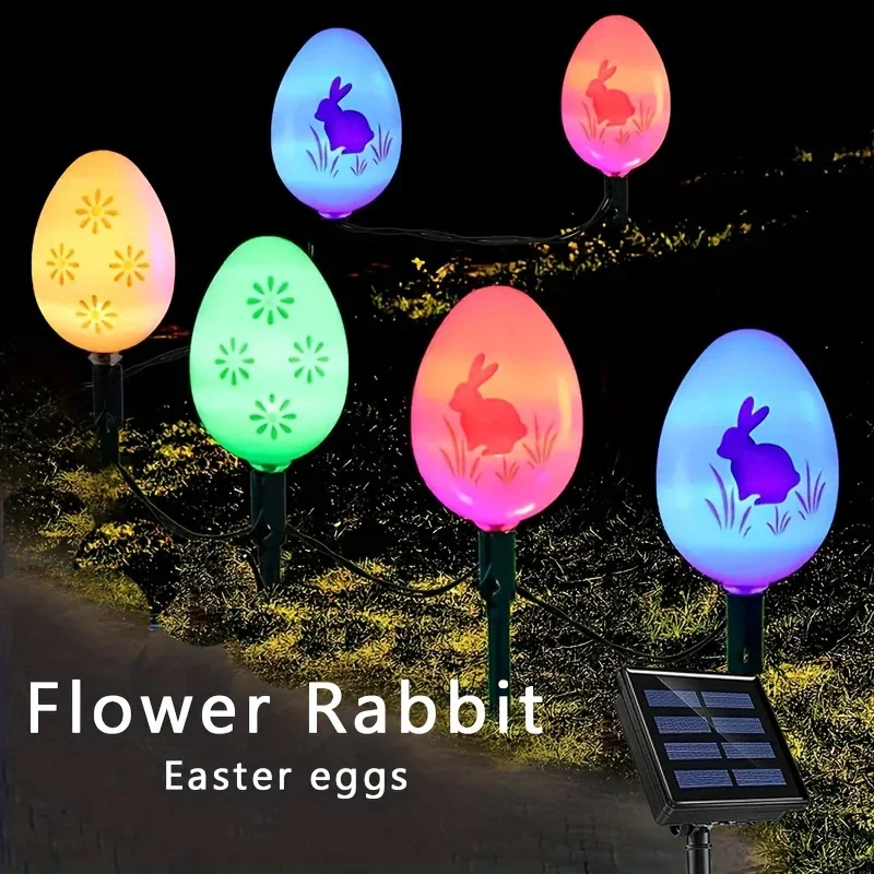 

Солнечные гирлянды-яйца 3,5 м/5 м, гирлянды-кролики, декоративные светильники для сада, двора, газона, праздничная атмосферная подсветка