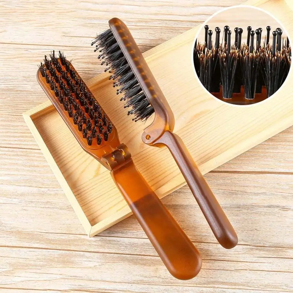 Accesorios para el cabello compactos y portátiles, peine de masaje, herramienta de Peinado, cepillo de cerdas, peine de cerdas, peine plegable