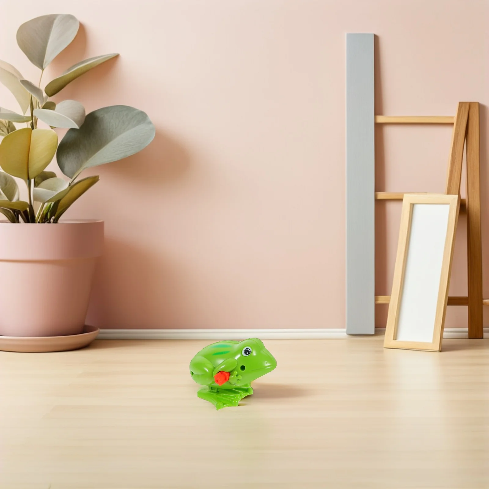 3 pezzi di plastica a carica rana per bambini, colore brillante, rimbalzante, alimentato a molla, per bambini, non richiesto, con meccanismo a molla, rana in plastica