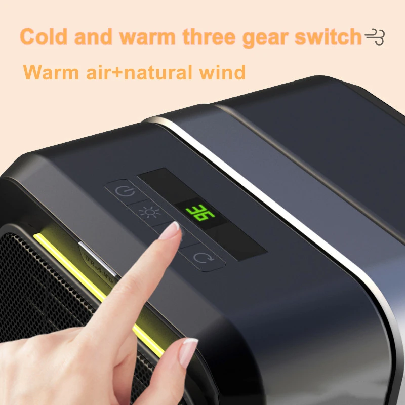 1000W electric Hand warmer desktop fan Ceramic heating heating regular air supply, cold and warm switching, remote control