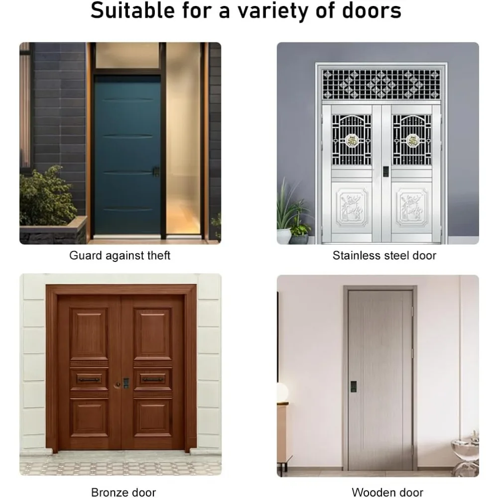 Smart Door Lock Set for Home,with Fingerprint Scanner, Keypad Entry, App Control, Black