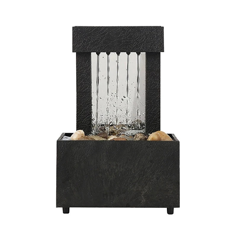 Home Decor Cobblestone Zen Meditation With Ledlight Ornament Soothing Desktop Fountain Indoor Waterfall Miniature Living