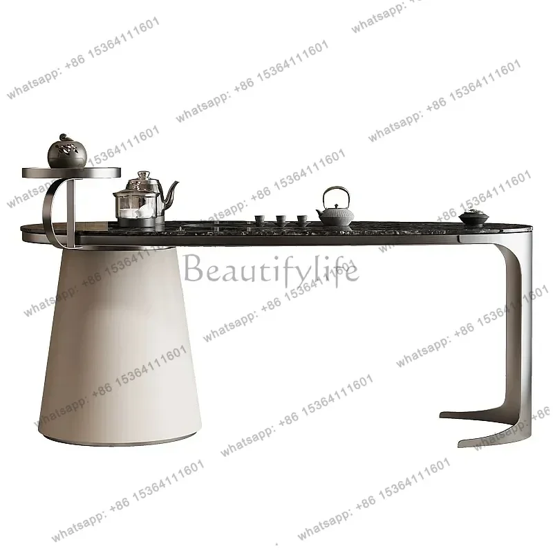 YJ 2026 New Luxury Sintered Stone Tea Table Small Integrated Tea Desk for Living Room Balcony