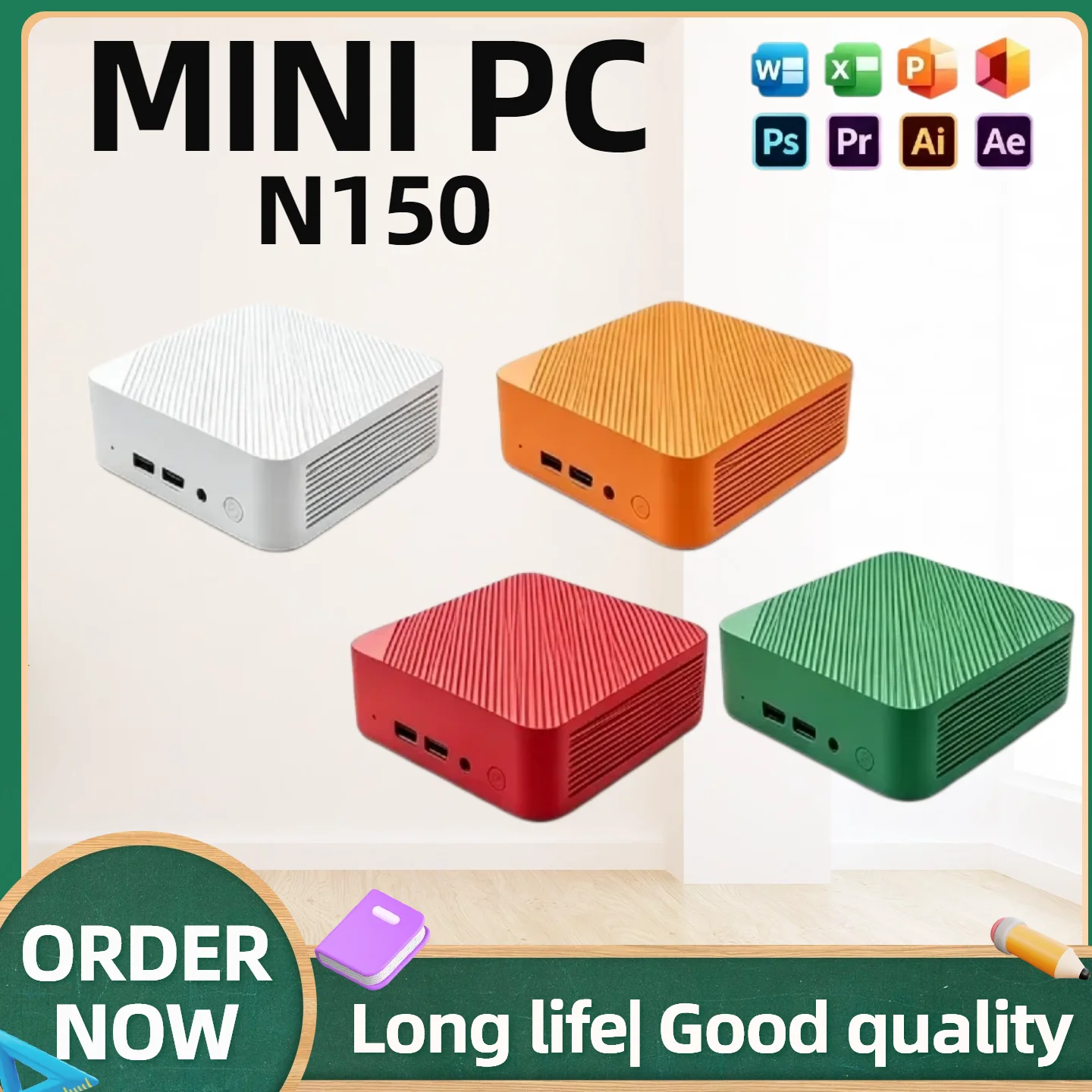 Intel N150 Mini PC Compact Silent Workstation 16GB RAM Ultra‑Fast NVMe SSD Triple 4K WiFi6 for Home and Office Daily Use