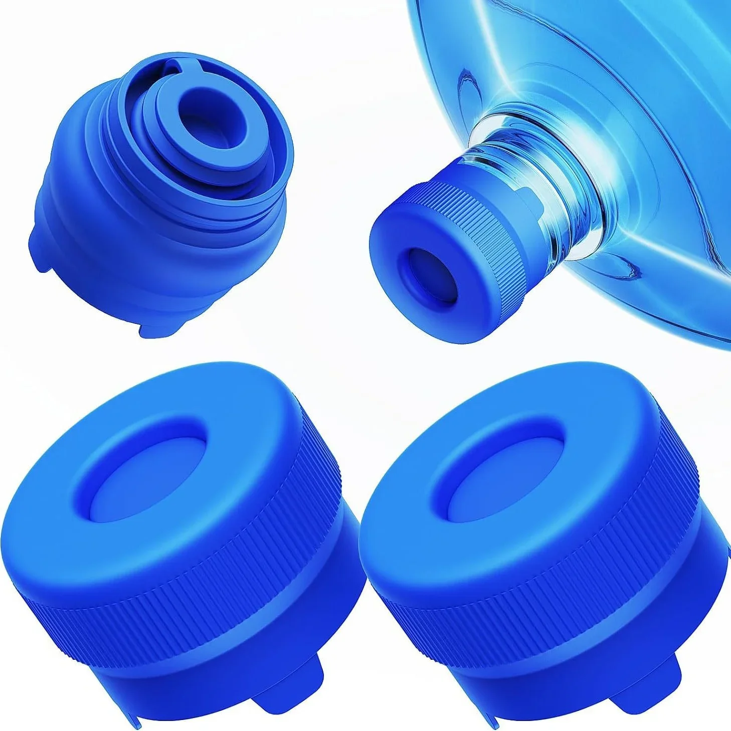Confezione da 5 tappi per brocche d'acqua da 3,5 galloni Coperchi di ricambio in silicone antispruzzo da 55 mm Tappi per bottiglie d'acqua riutilizzabili antispruzzo per la palestra di casa