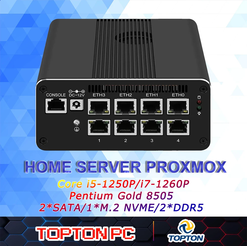 Robusto apparecchio firewall Intel i7-1260P i5-1250P i3-1215U 8505 Mini PC 2X10G SFP 4x2.5G LAN 2*SATA3.0 Proxmox pfSense OPNsense