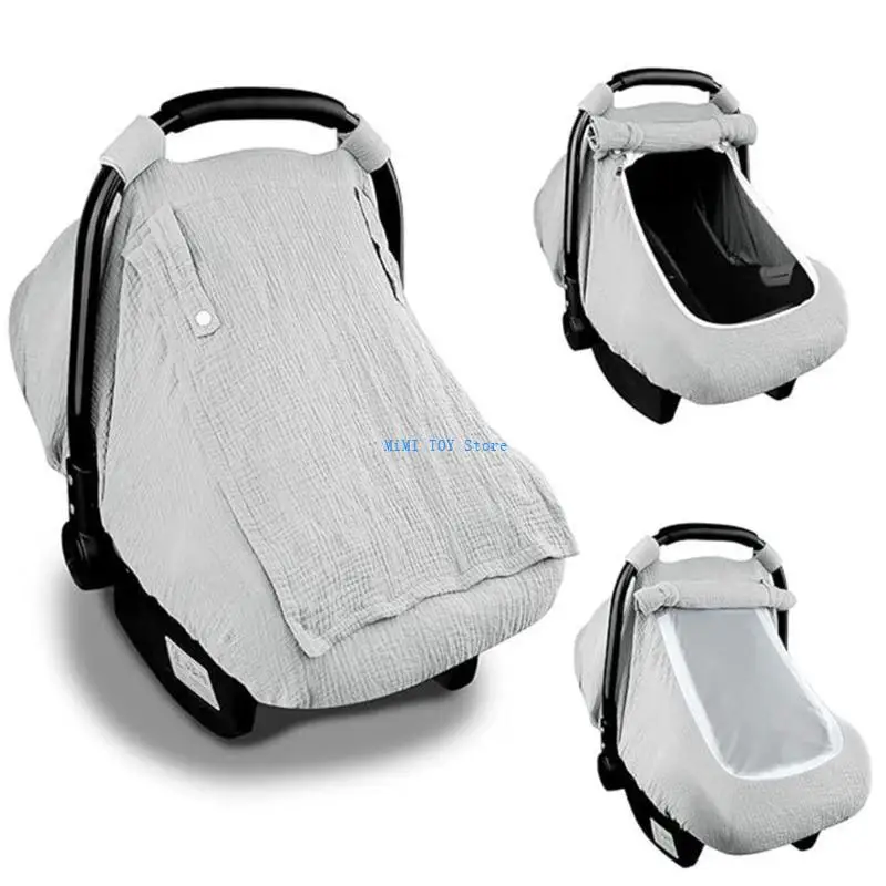 

24BE Solid Color Newborns Carrying Basket Protections Sleeve with Breathable Window