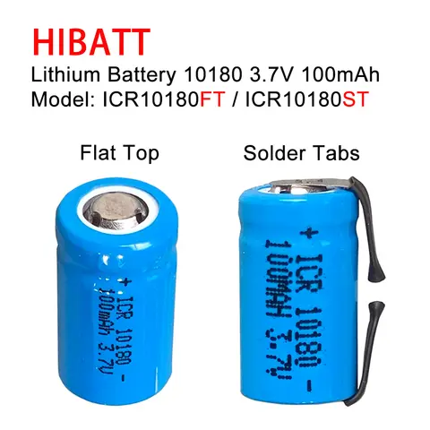 10180 100mAh 3.7V Rechargeable Li-ion Battery Cell ICR10180 With Solder Tabs for Fenix UC02 UC02SS Mini Flashlight Battery