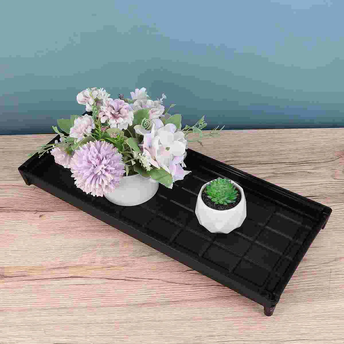 House Rectangular Plastic Drainage Planter Tray Thicken Rectangle Plate Serving