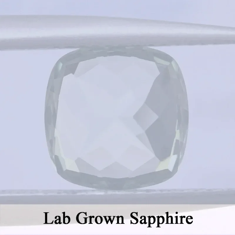 Lab Grown Sapphire Loose Stone Green Color Square Cushion Shape VVS1 Charms Beads for Jewelry Making Selectable  AGL Certificate