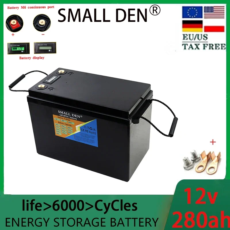 12v 280ah lithium iron phosphate suitable for motorboat battery pack, duty-free off-road off grid vehicle, RV battery pack