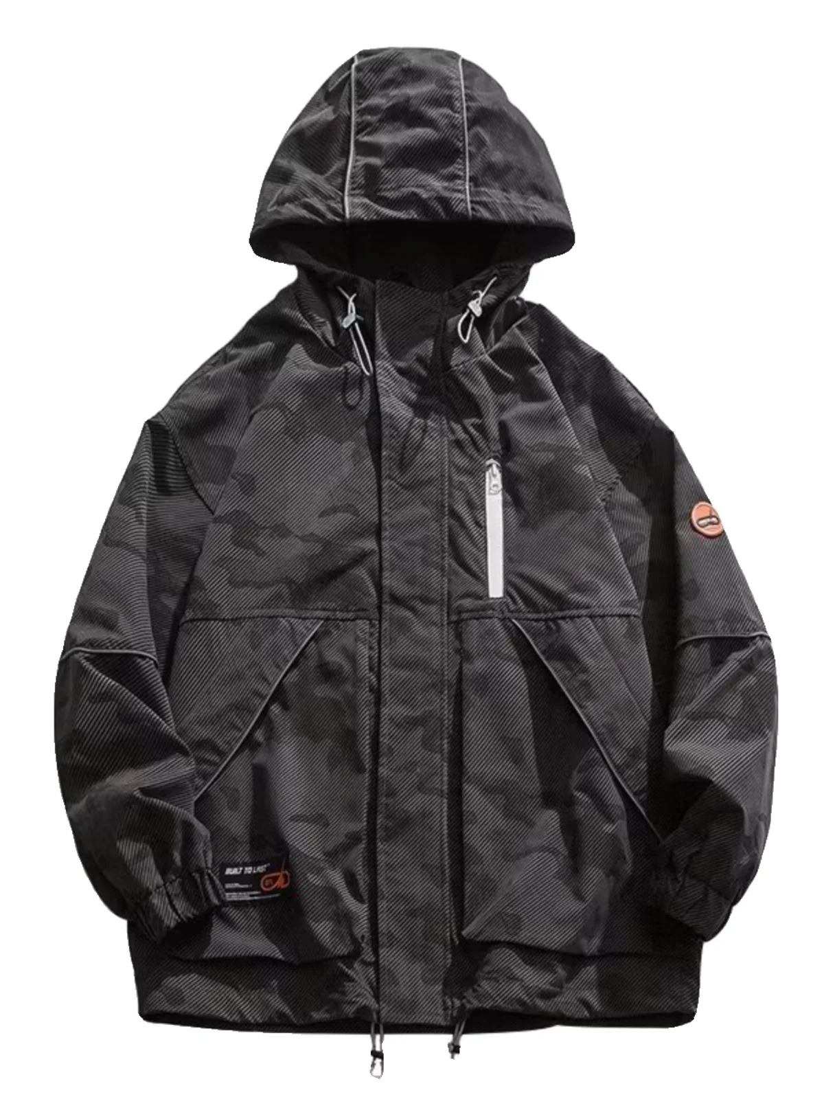 Loose Camouflage Hoodie Jaet Men's American Sle Casual Workwear Coat Long Sve Youth Faion Autumn Winter Outerwear