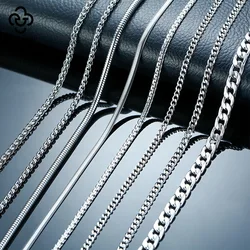 Rinntin Vintage 925 Sterling Silver Link Necklace Fashion Women Men Dainty Neck Chain Hip Hop Rhodium Neck Jewelry Gift SC21