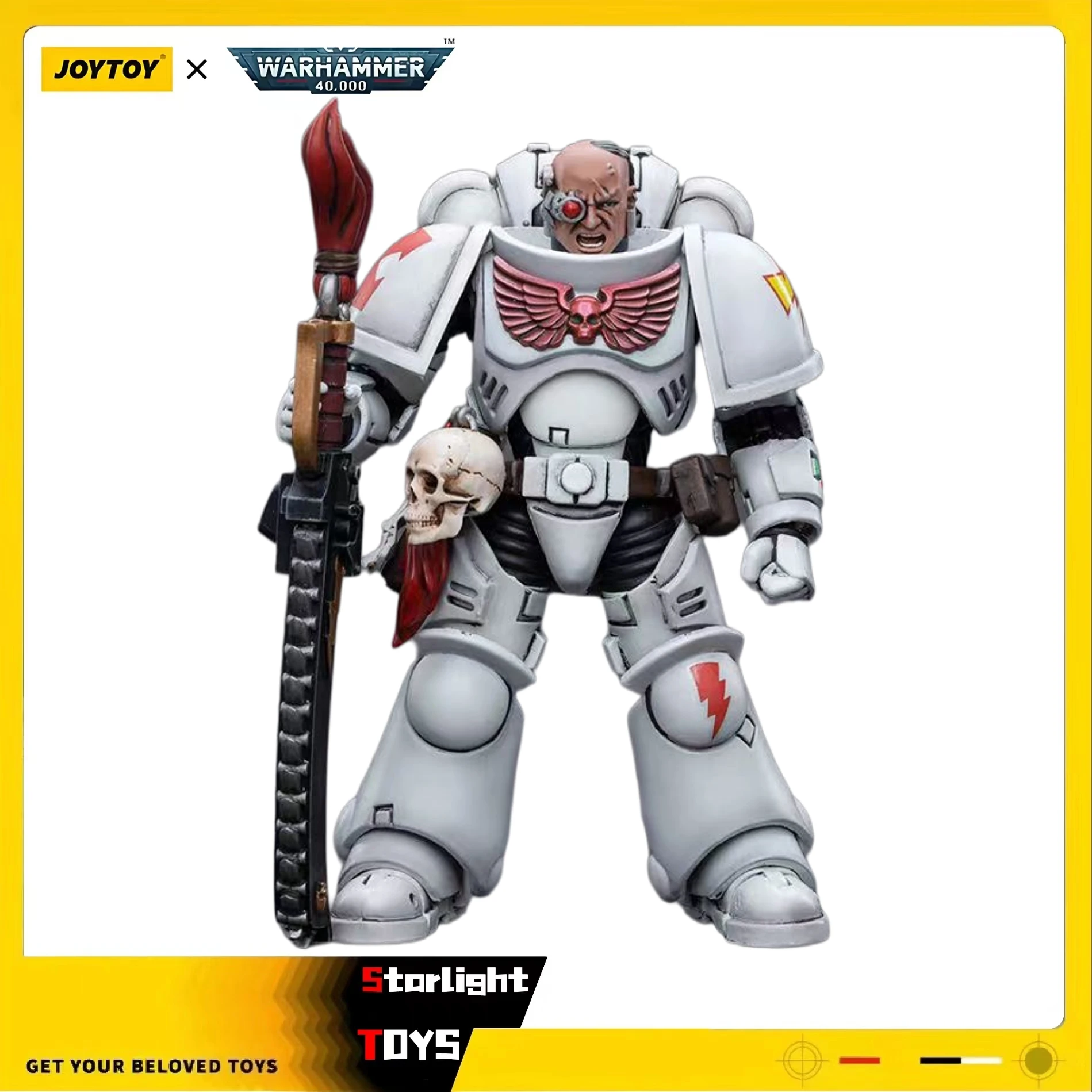 

JOYTOY 1/18 Action Figure Warhammer 40K White Scars Assault Intercessor Brother Batjargal Model Toy Gifts