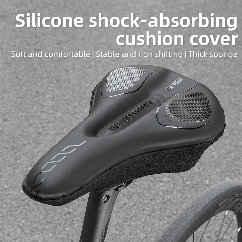 ESLNF Bicycle Saddle Cover Silicone Shockproof Bike Cushion Cover Breathable Rebound Bike Seat Cover Bicycle Seat Cover