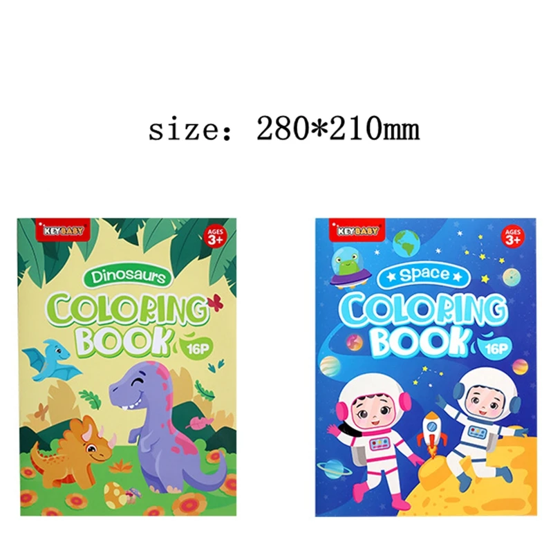 16 pagine ragazzi ragazze libri da colorare per bambini Mermaid Dinosaur Unicorn Baby Drawing Book School Early Education Stationery Toys