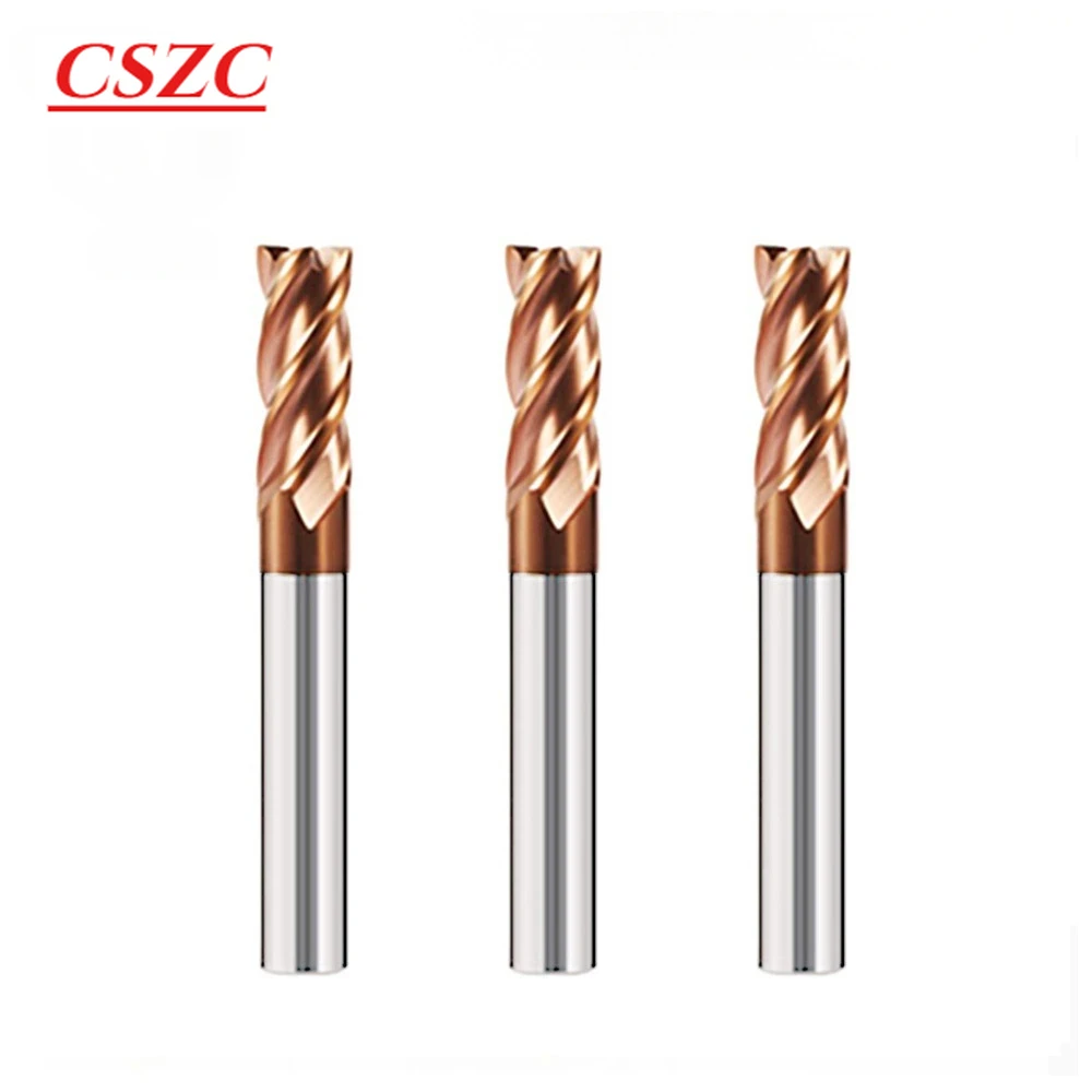 

HRC55 CNC Carbide Flat End Mill Tungsten Cutter 2 4 Flute Metal Steel Machining Tool Key Square Router Bit 3 4 6 8 12 Shank