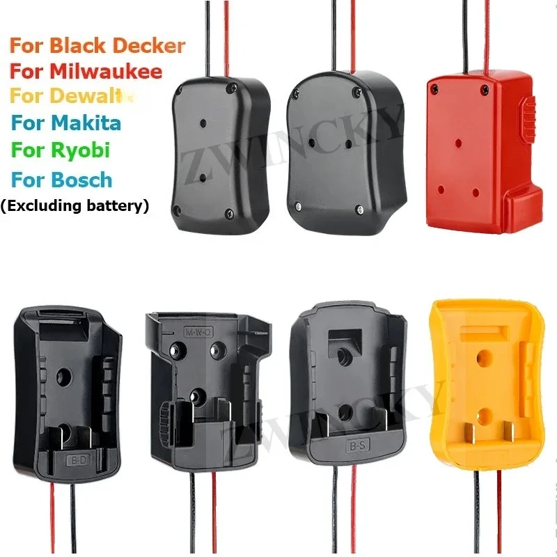 1PC DIY Adapter Converter Base Shell For Makita/Bosch/Milwaukee/Dewaltt/Black&Decker/Ryobi，18V Lithium Battery Cable Connector