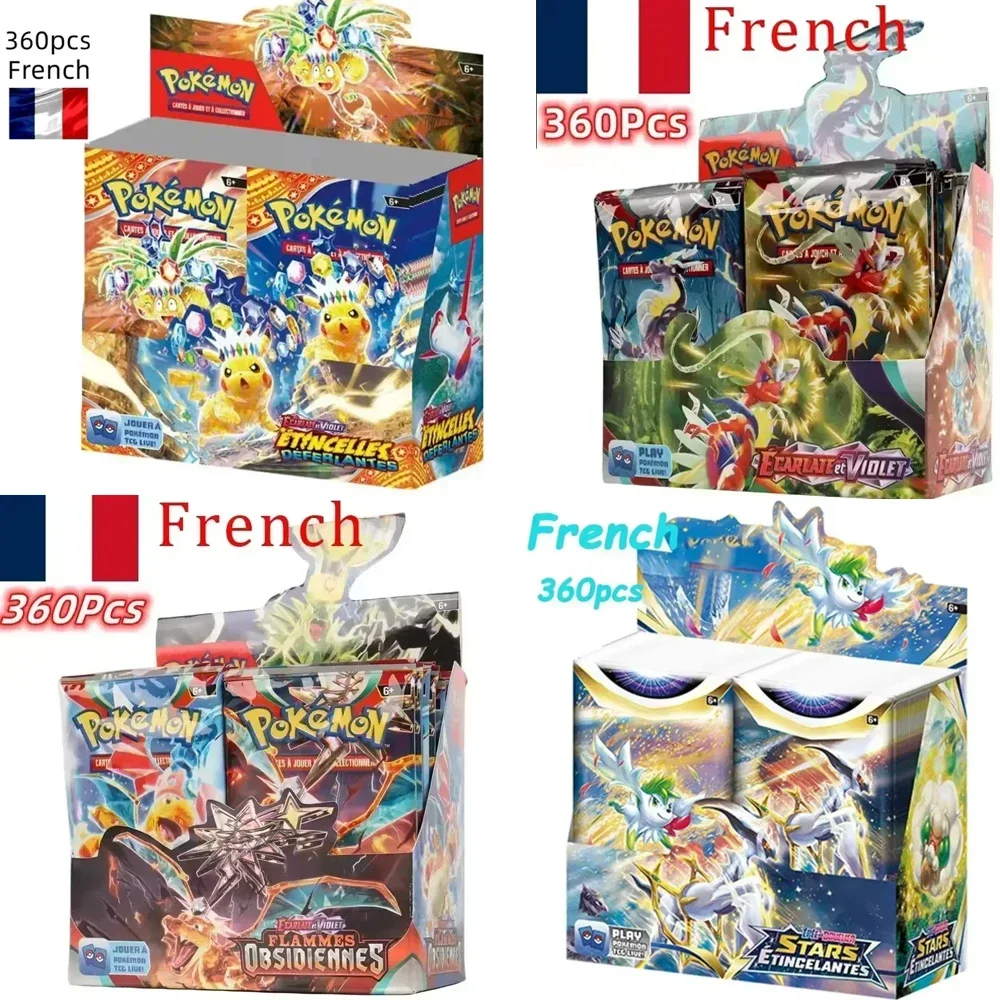 360P French Pokémon TCG: Ecarlet & Violet Etsncelles Astral Radiance Obsidian Flames Booster Box Pokémon Cards Game 36 Pack Box