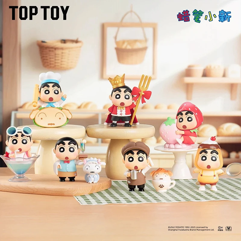 

Top Toy Crayon Shin Chan Delicious Kasukabe Series Blind Box Cute Chef Figure Desktop Ornament Collectible Toy Gift for Girls