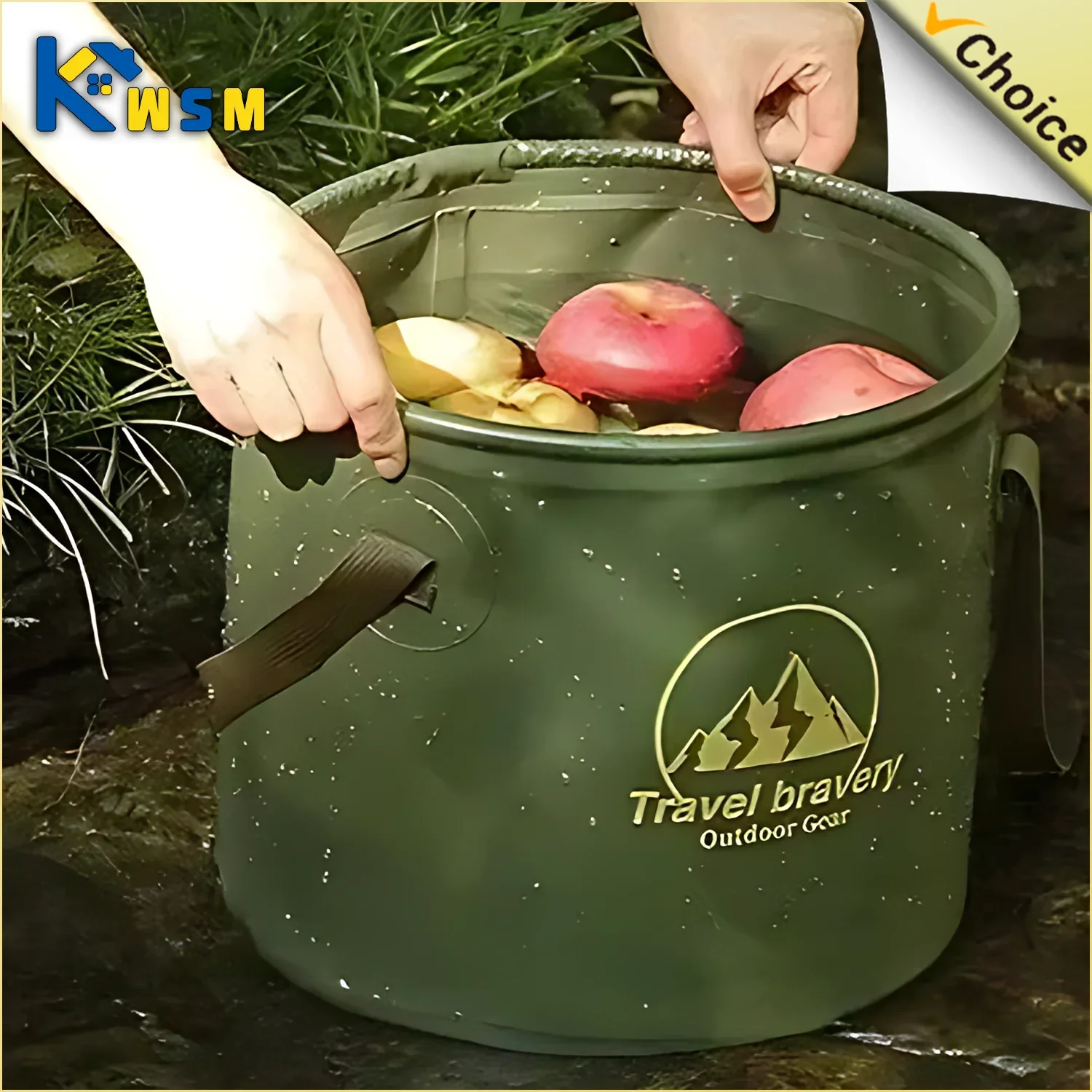 5/10/20L Folding Portable Bucket with Cover Car Wash Fishing Bathroom Tool Silicone Bucket Outdoor Camping Household Supplies